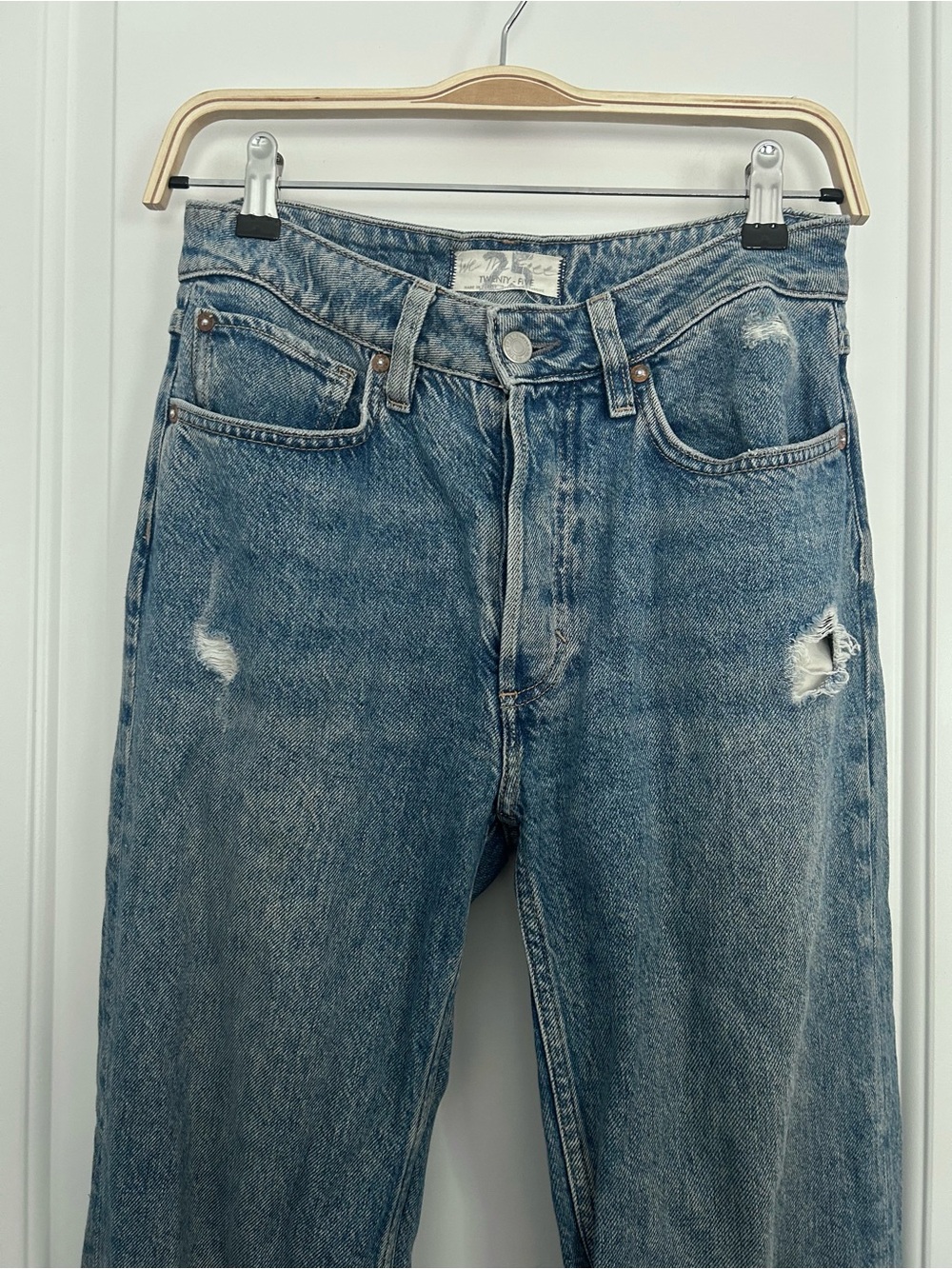 Free People Jeans Slim Leg High Waisted Mom Jeans Size 25 - Picture 2 of 6